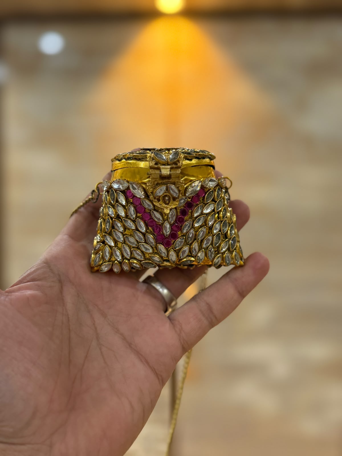 Stylish Indian Kundan Metal Clutch_Small Size_New Arrival