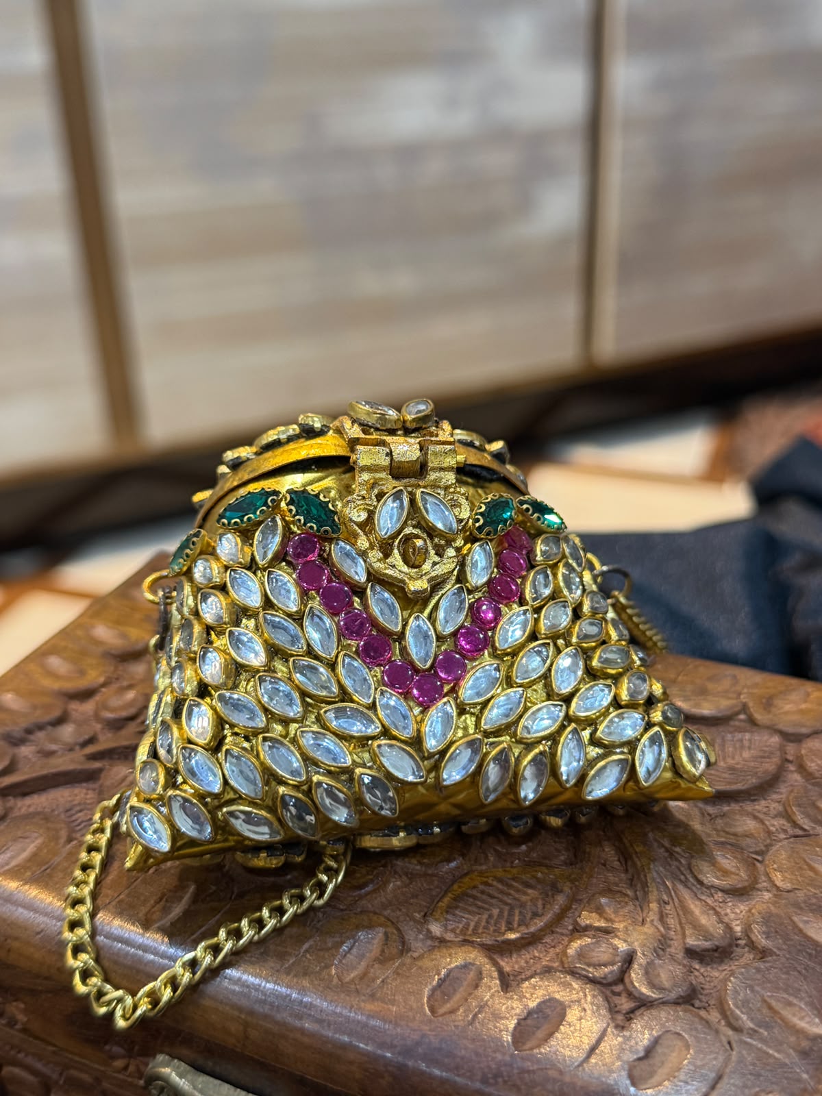 Stylish Indian Kundan Metal Clutch_Small Size_New Arrival