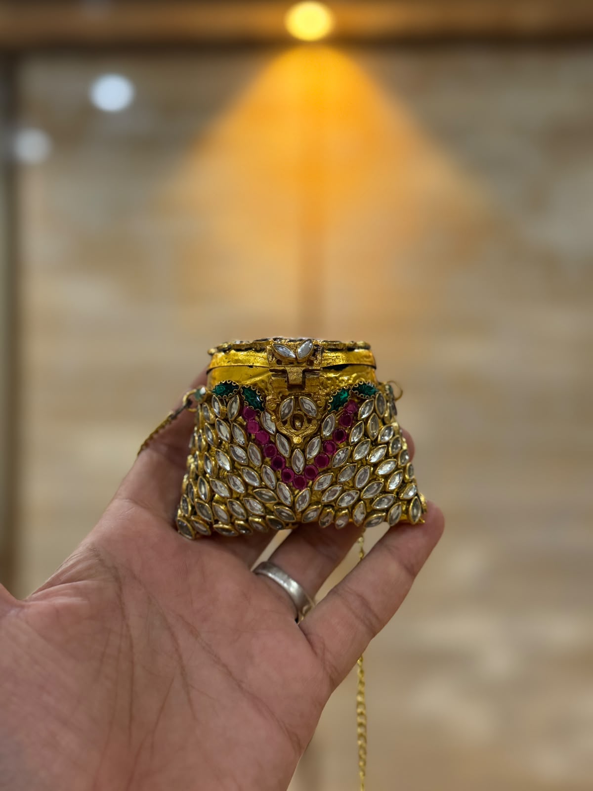 Stylish Indian Kundan Metal Clutch_Small Size_New Arrival
