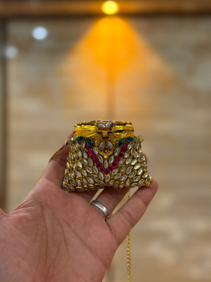 Stylish Indian Kundan Metal Clutch_Small Size_New Arrival