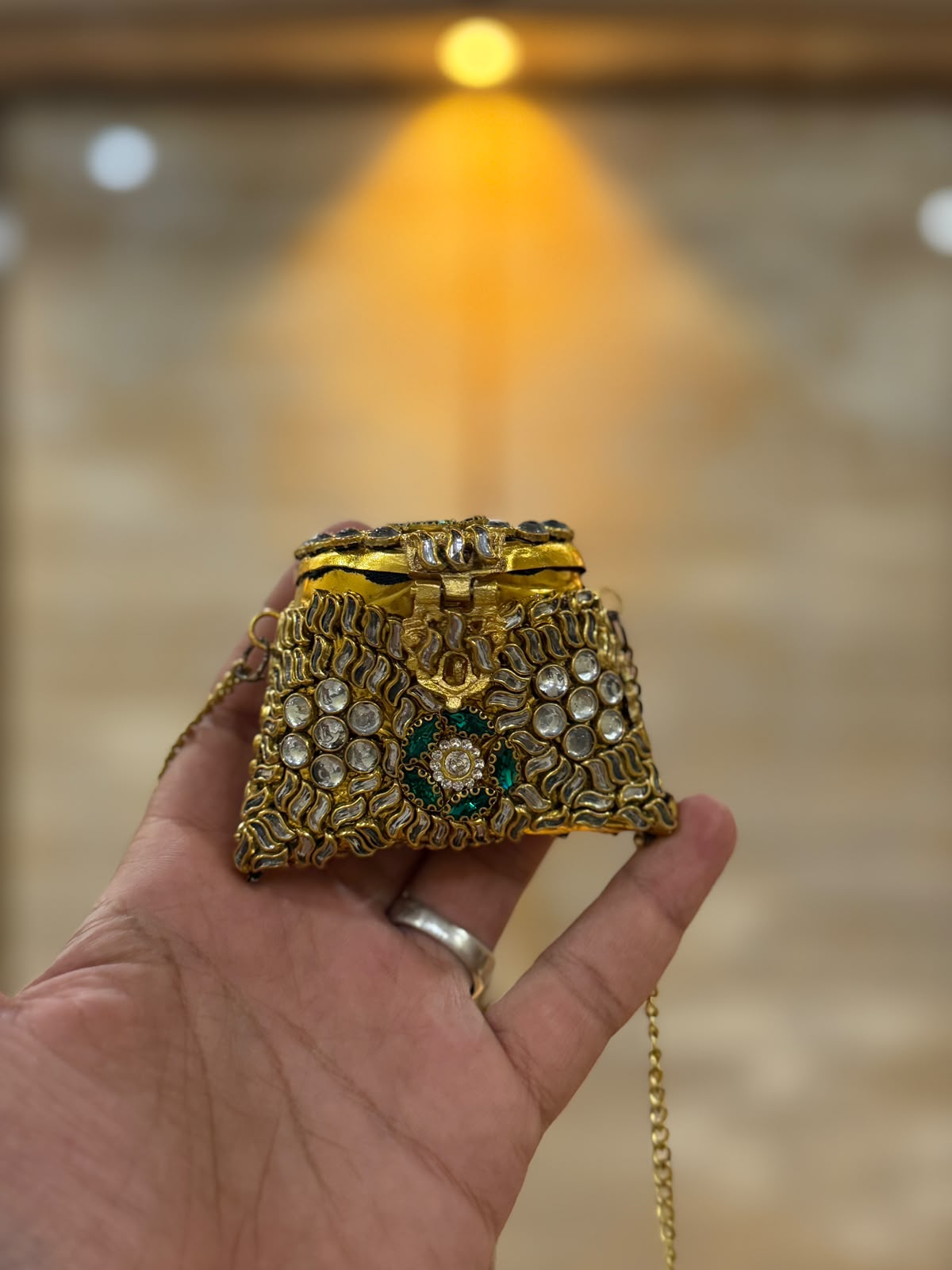 Stylish Indian Kundan Metal Clutch_Small Size_New Arrival