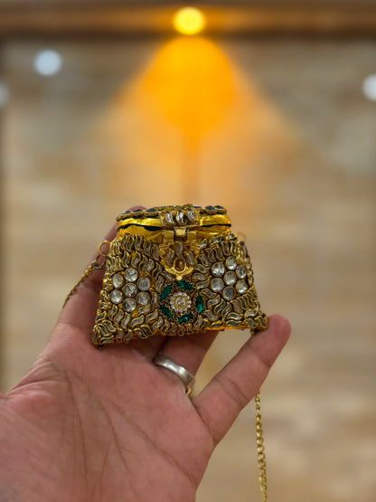 Stylish Indian Kundan Metal Clutch_Small Size_New Arrival