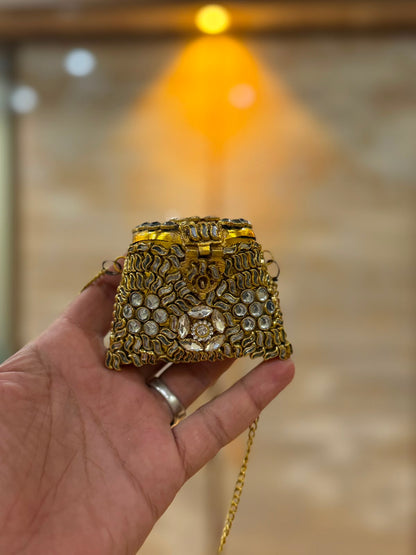 Stylish Indian Kundan Metal Clutch_Small Size_New Arrival
