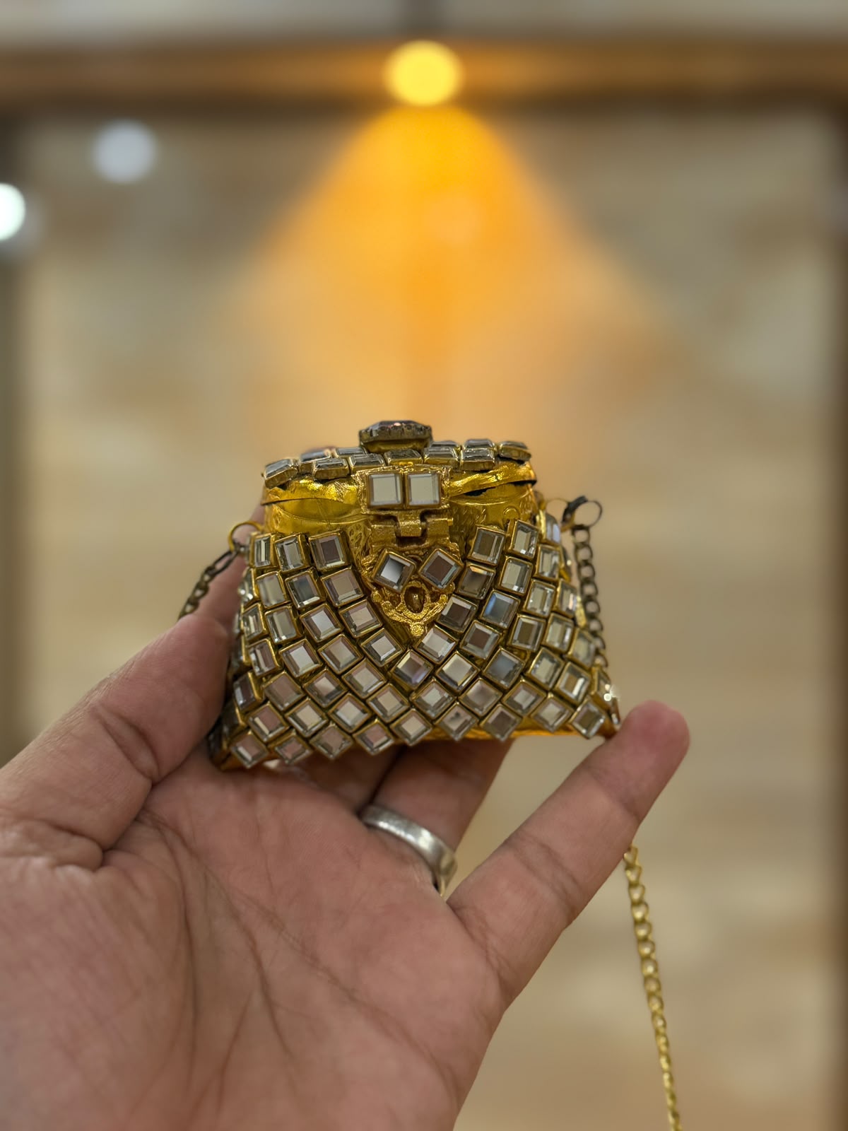 Stylish Indian Kundan Metal Clutch_Small Size_New Arrival