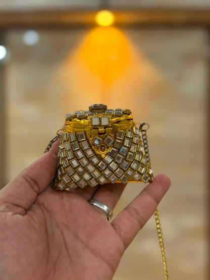 Stylish Indian Kundan Metal Clutch_Small Size_New Arrival