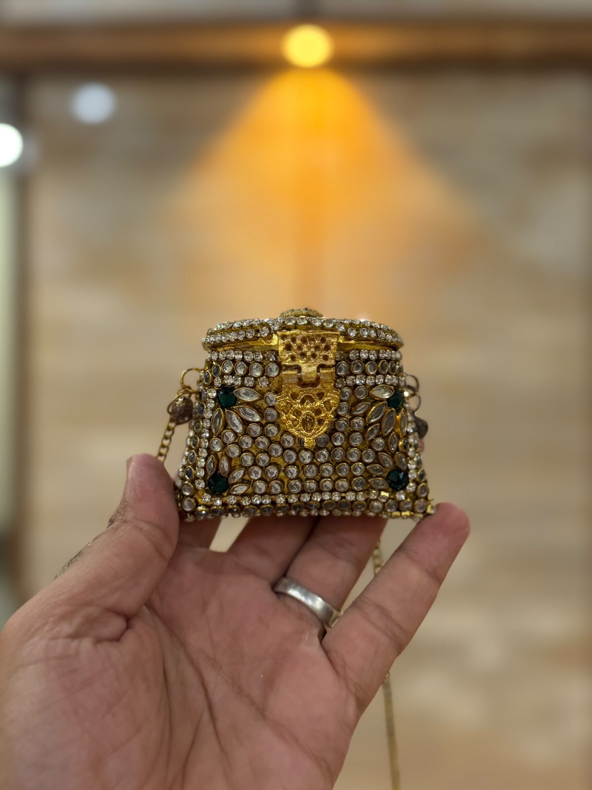Stylish Indian Kundan Metal Clutch_Small Size_New Arrival