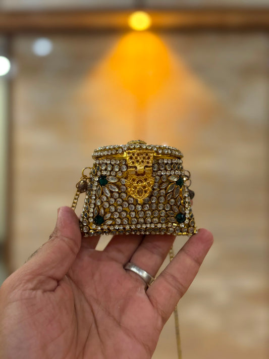Stylish Indian Kundan Metal Clutch_Small Size_New Arrival
