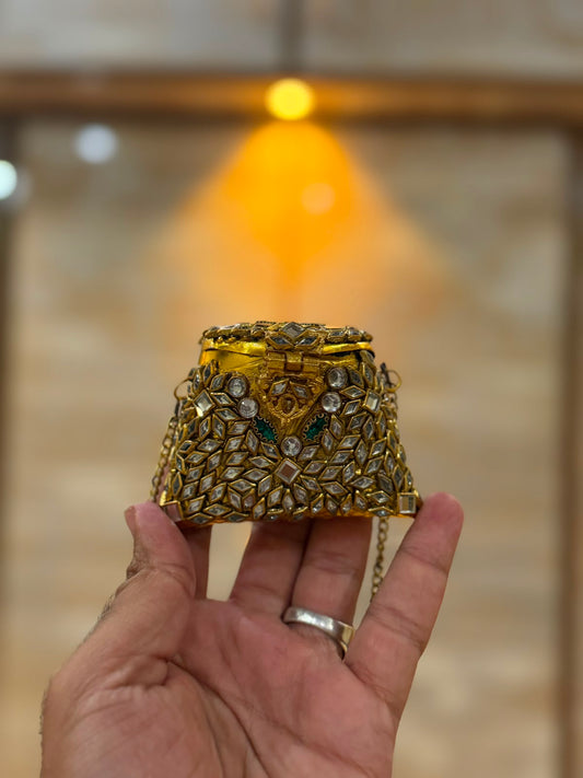 Stylish Indian Kundan Metal Clutch_Small Size_New Arrival