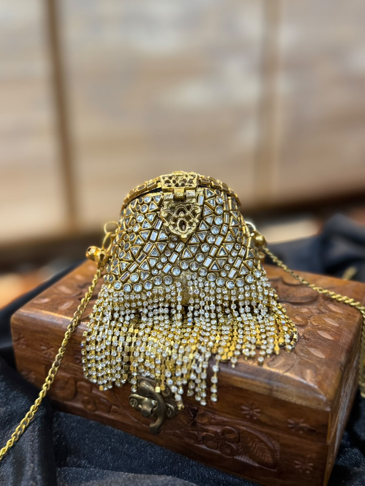 Stylish Indian Kundan Metal Clutch_Small Size_New Arrival