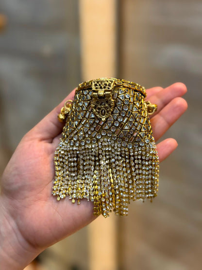 Stylish Indian Kundan Metal Clutch_Small Size_New Arrival