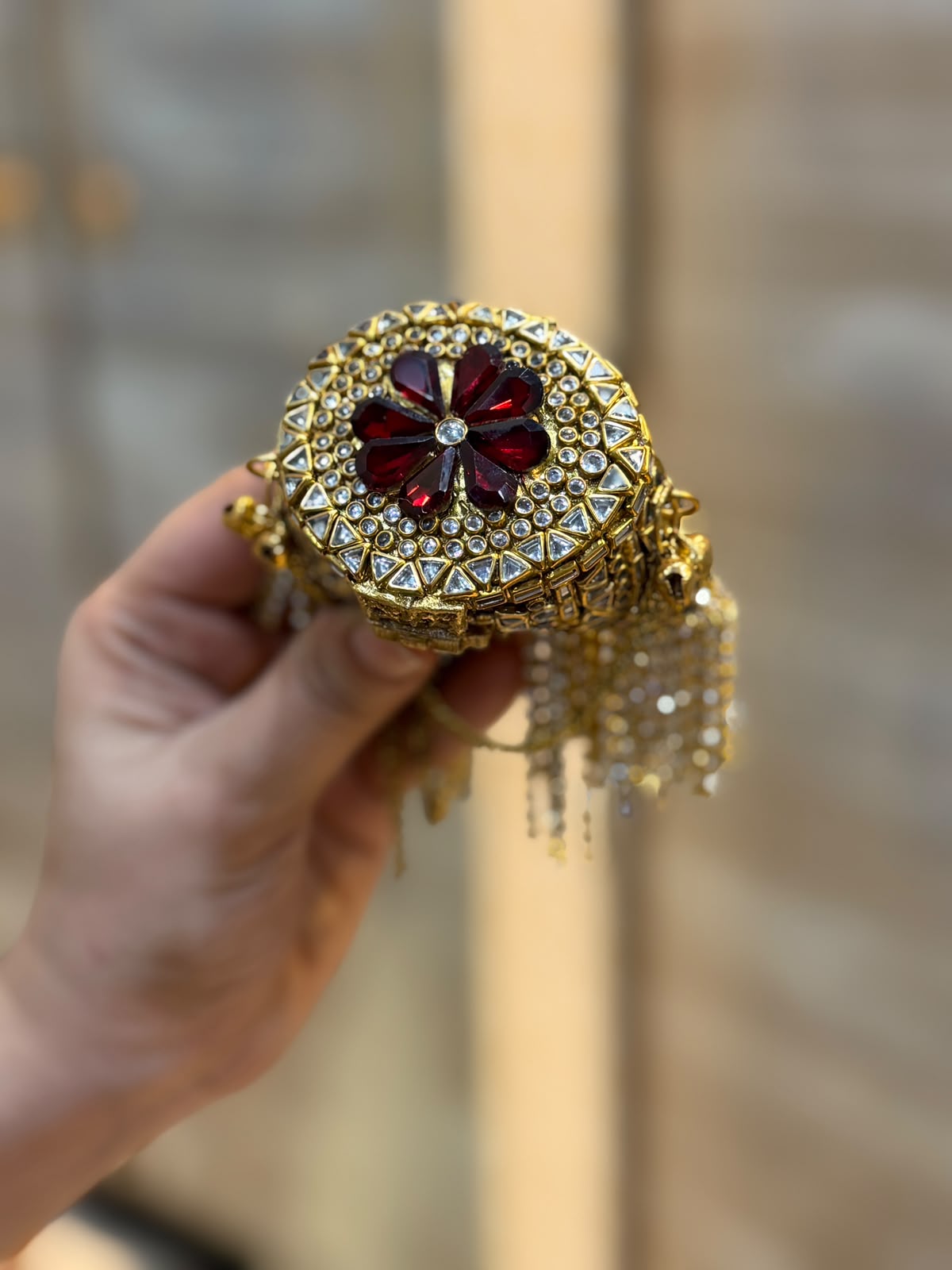 Stylish Indian Kundan Metal Clutch_Small Size_New Arrival