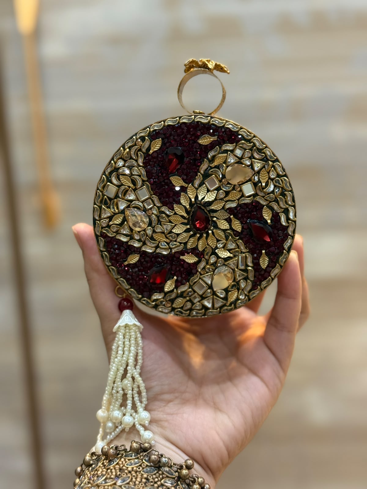 Luxury Kundan Stones Work Clutch_Wedding Collection_New Arrival 1