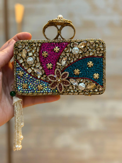 Luxury Kundan Stones Work Clutch_Wedding Collection_New Arrival 2