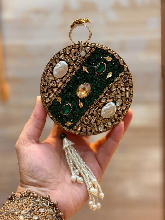 Luxury Kundan Stones Work Clutch_Wedding Collection_New Arrival 5
