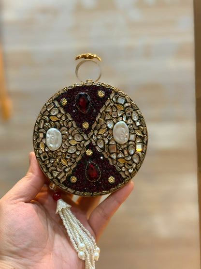 Luxury Kundan Stones Work Clutch_Wedding Collection_New Arrival 11