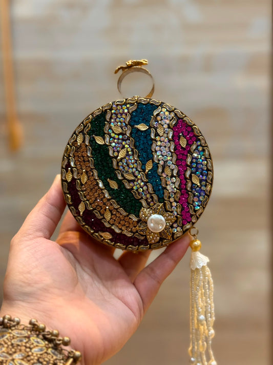 Luxury Kundan Stones Work Clutch_Wedding Collection_New Arrival 12