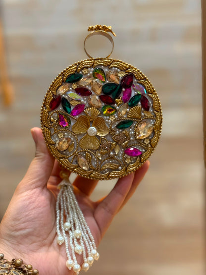 Luxury Kundan Stones Work Clutch_Wedding Collection_New Arrival 12