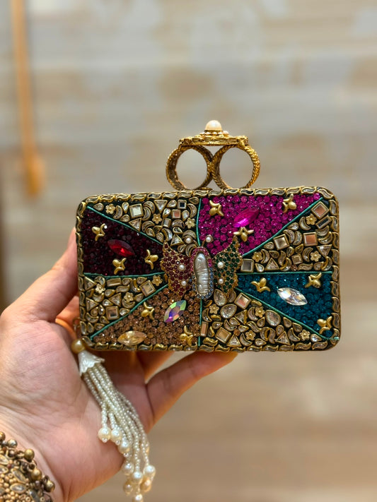 Luxury Kundan Stones Work Clutch_Wedding Collection_New Arrival 13
