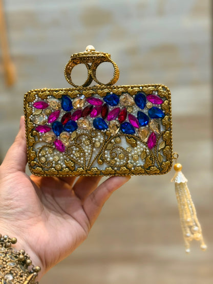 Luxury Kundan Stones Work Clutch_Wedding Collection_New Arrival 13