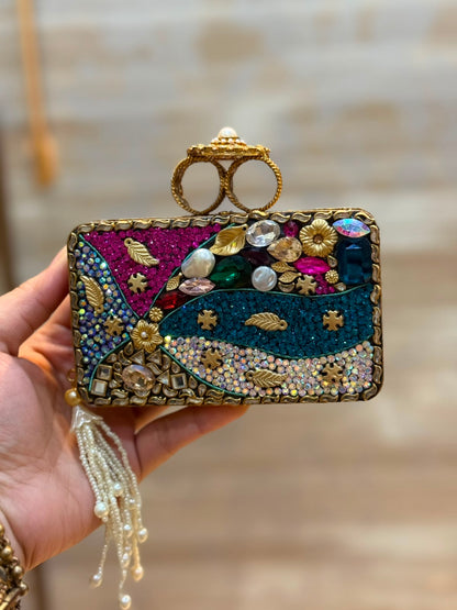 Luxury Kundan Stones Work Clutch_Wedding Collection_New Arrival 14