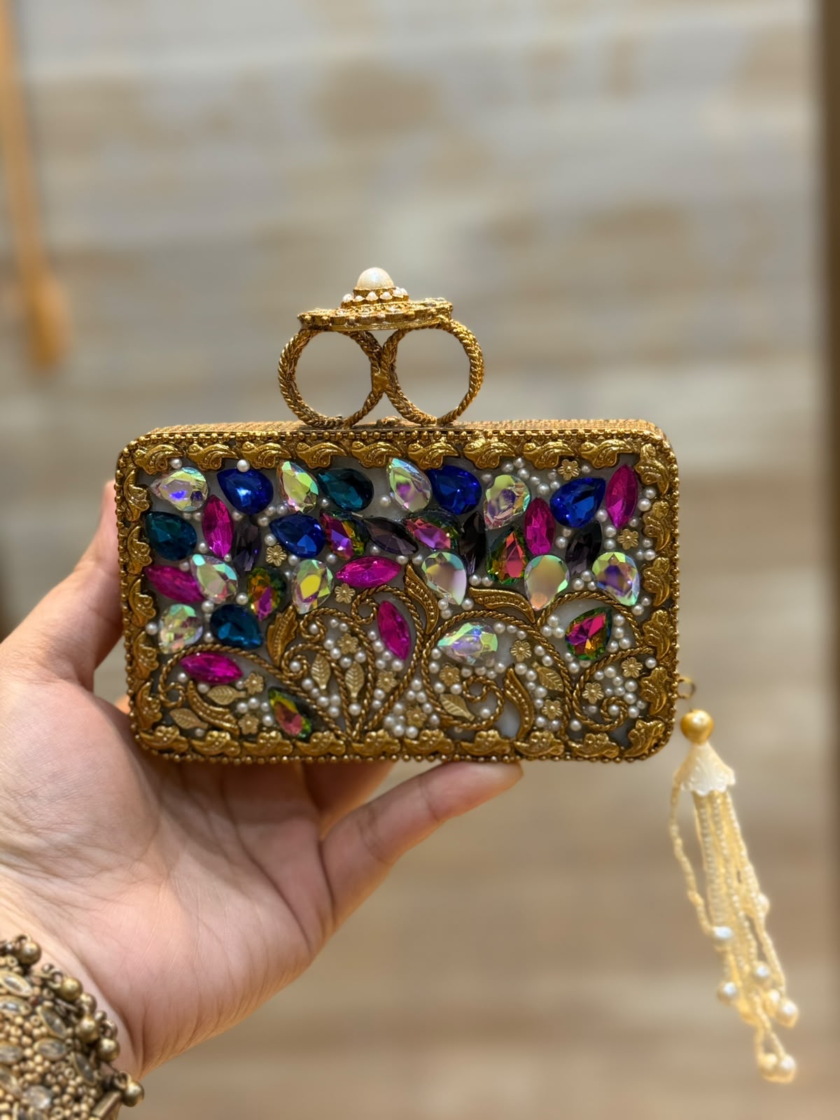 Luxury Kundan Stones Work Clutch_Wedding Collection_New Arrival 14