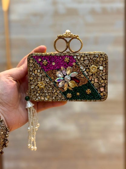 Luxury Kundan Stones Work Clutch_Wedding Collection_New Arrival 15