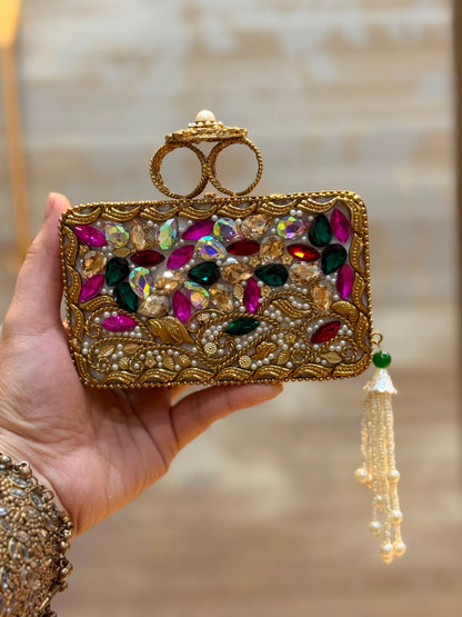 Luxury Kundan Stones Work Clutch_Wedding Collection_New Arrival 15