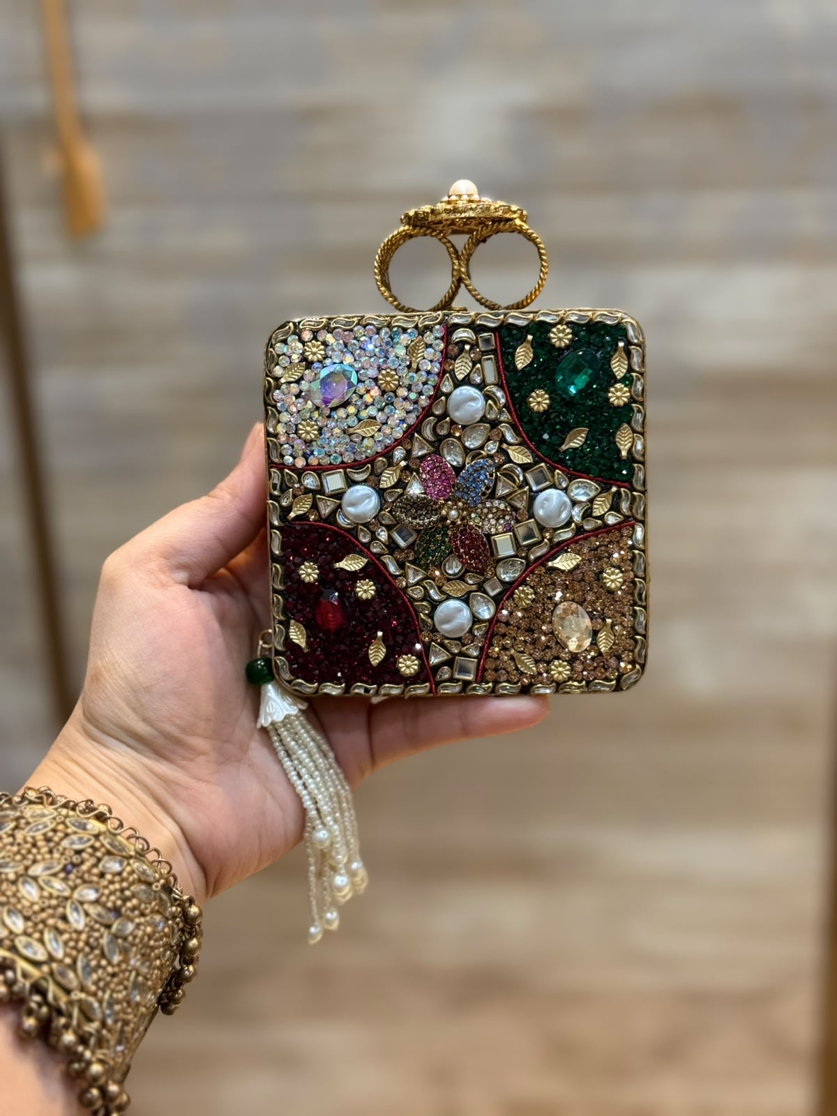 Luxury Kundan Stones Work Clutch_Wedding Collection_New Arrival 16