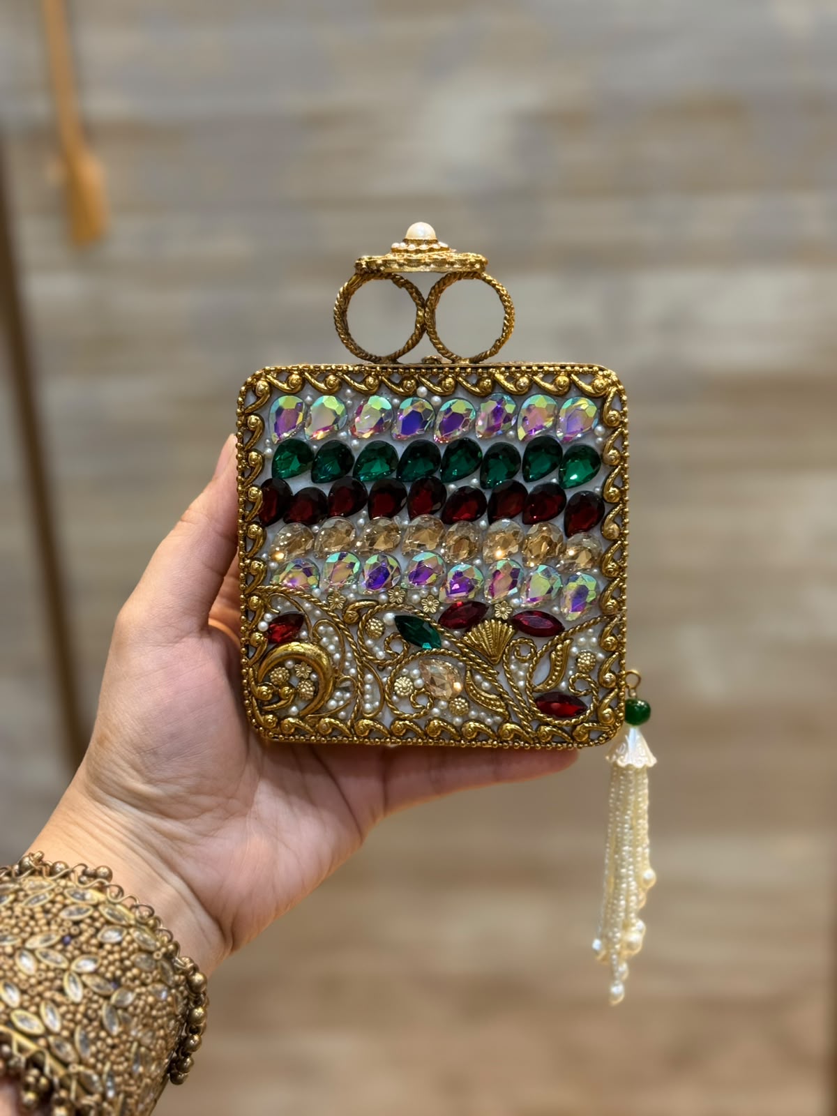 Luxury Kundan Stones Work Clutch_Wedding Collection_New Arrival 16