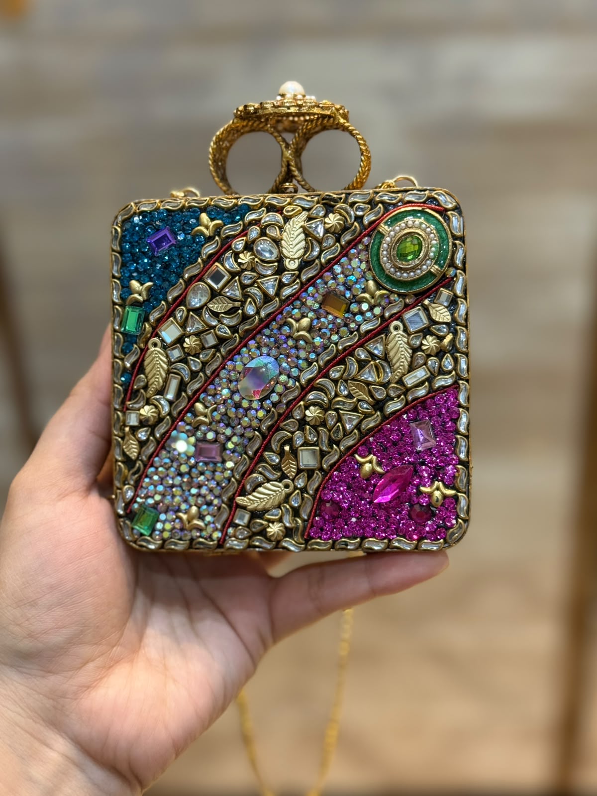 Luxury Kundan Stones Work Clutch_Wedding Collection_New Arrival 17