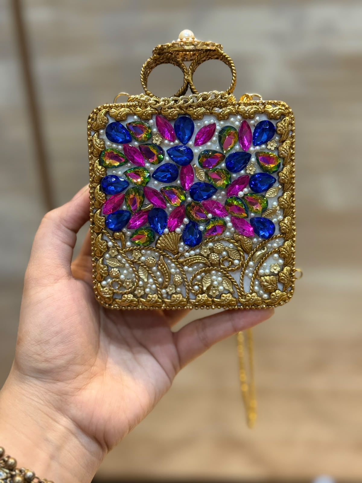 Luxury Kundan Stones Work Clutch_Wedding Collection_New Arrival 17