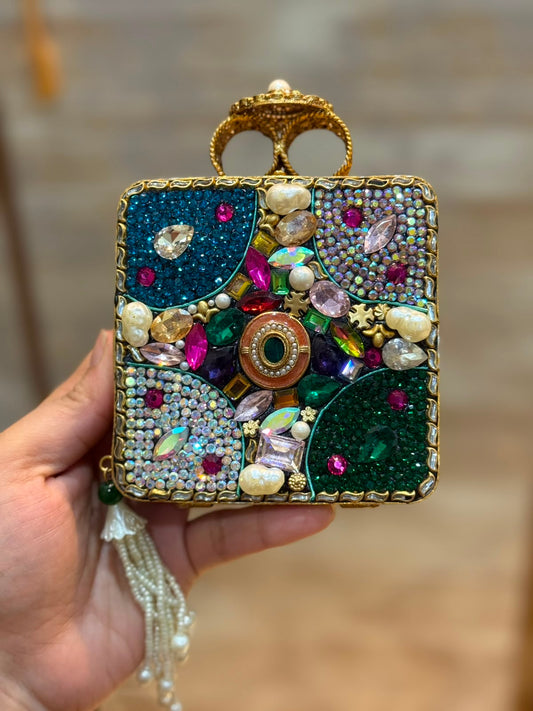 Luxury Kundan Stones Work Clutch_Wedding Collection_New Arrival 18