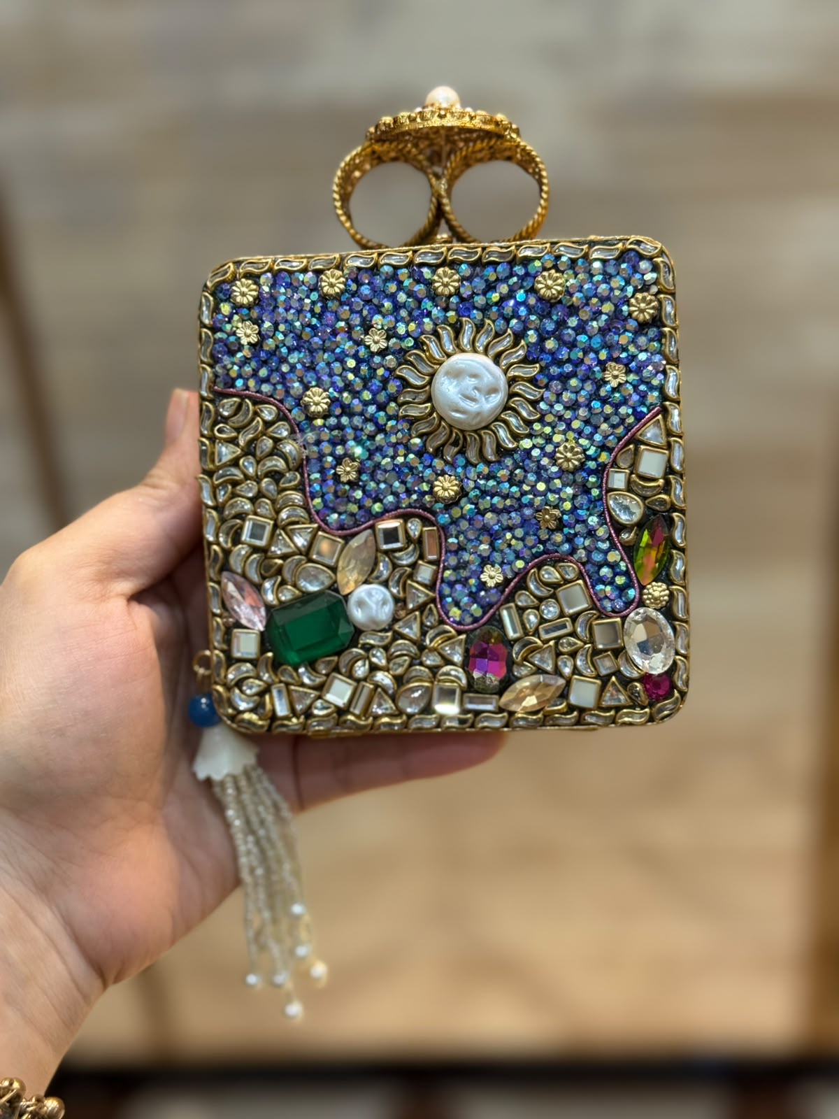 Luxury Kundan Stones Work Clutch_Wedding Collection_New Arrival 19