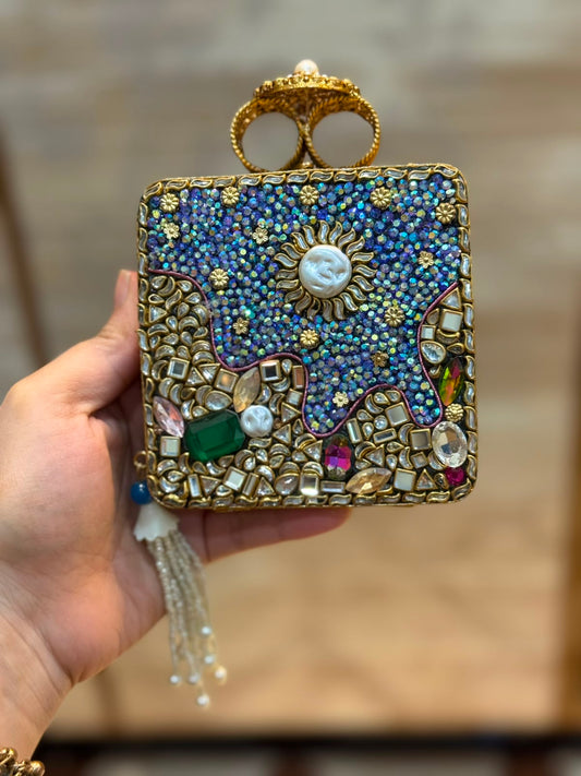 Luxury Kundan Stones Work Clutch_Wedding Collection_New Arrival 19