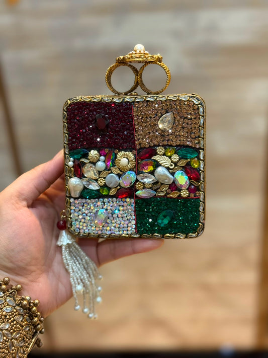 Luxury Kundan Stones Work Clutch_Wedding Collection_New Arrival 20