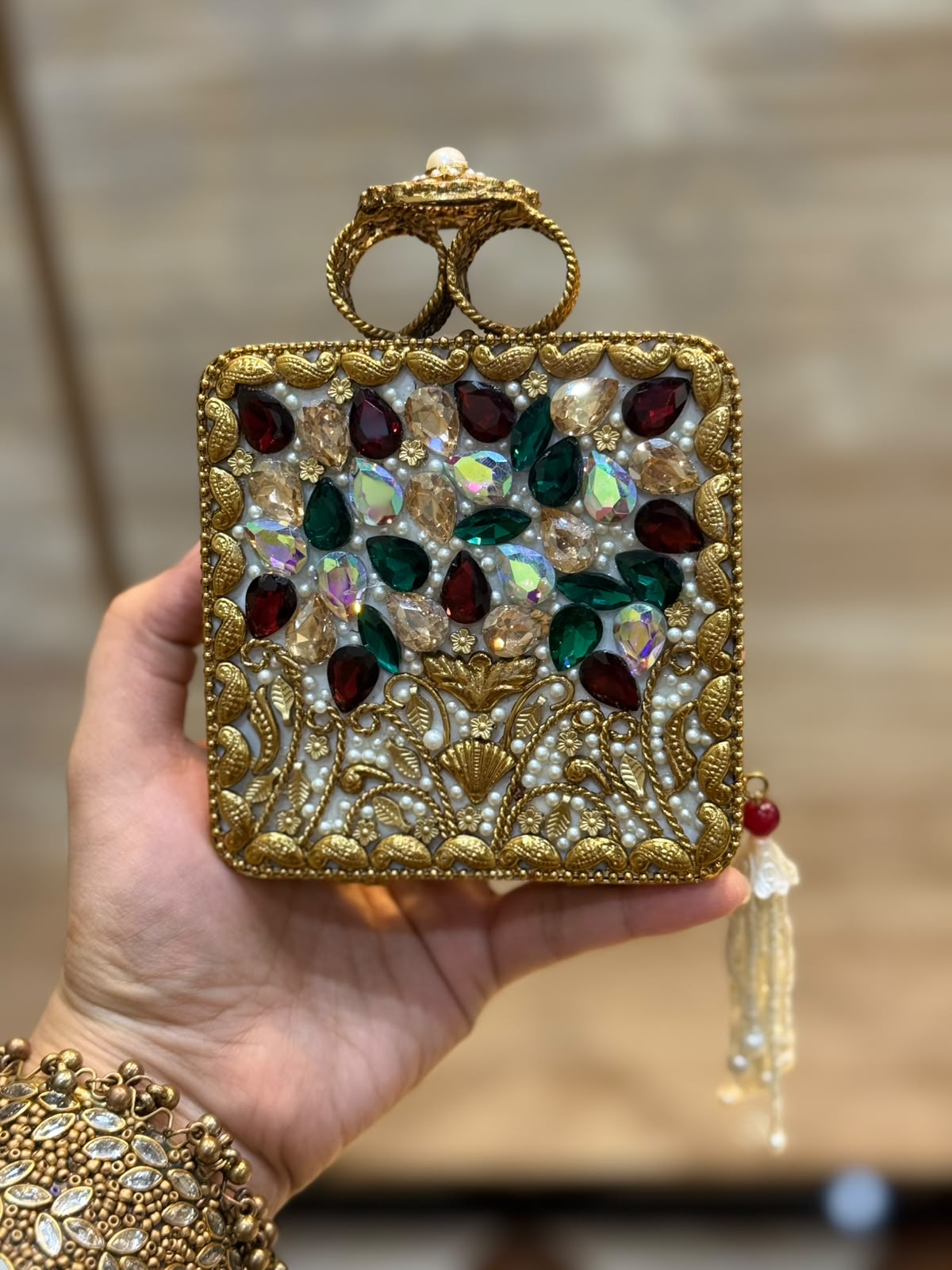 Luxury Kundan Stones Work Clutch_Wedding Collection_New Arrival 20