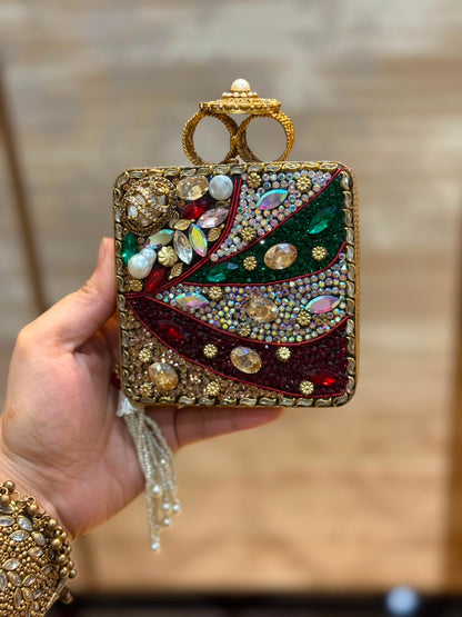 Luxury Kundan Stones Work Clutch_Wedding Collection_New Arrival 21