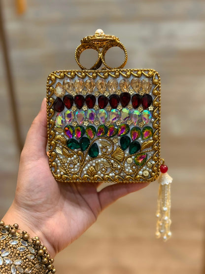 Luxury Kundan Stones Work Clutch_Wedding Collection_New Arrival 21