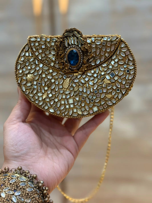 D_Shape Luxury Turkish Kundan Desginer Clutch_New Arrival 5