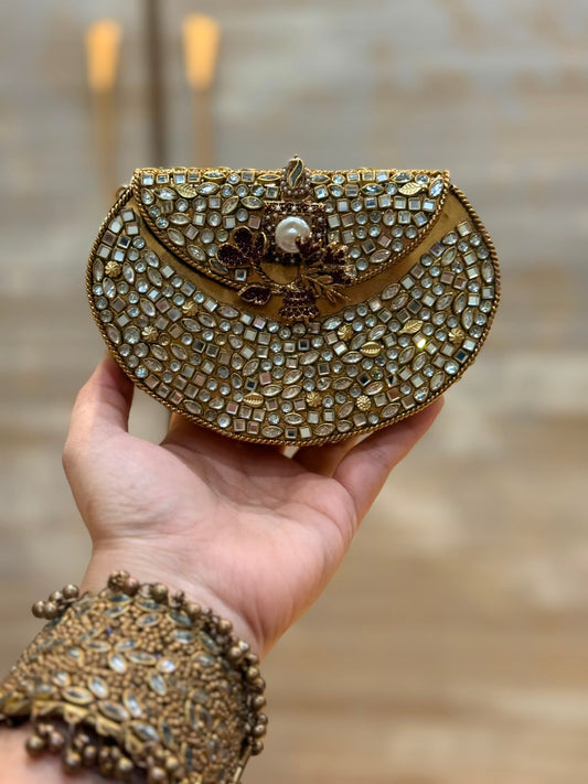 D_Shape Luxury Turkish Kundan Desginer Clutch_New Arrival 6