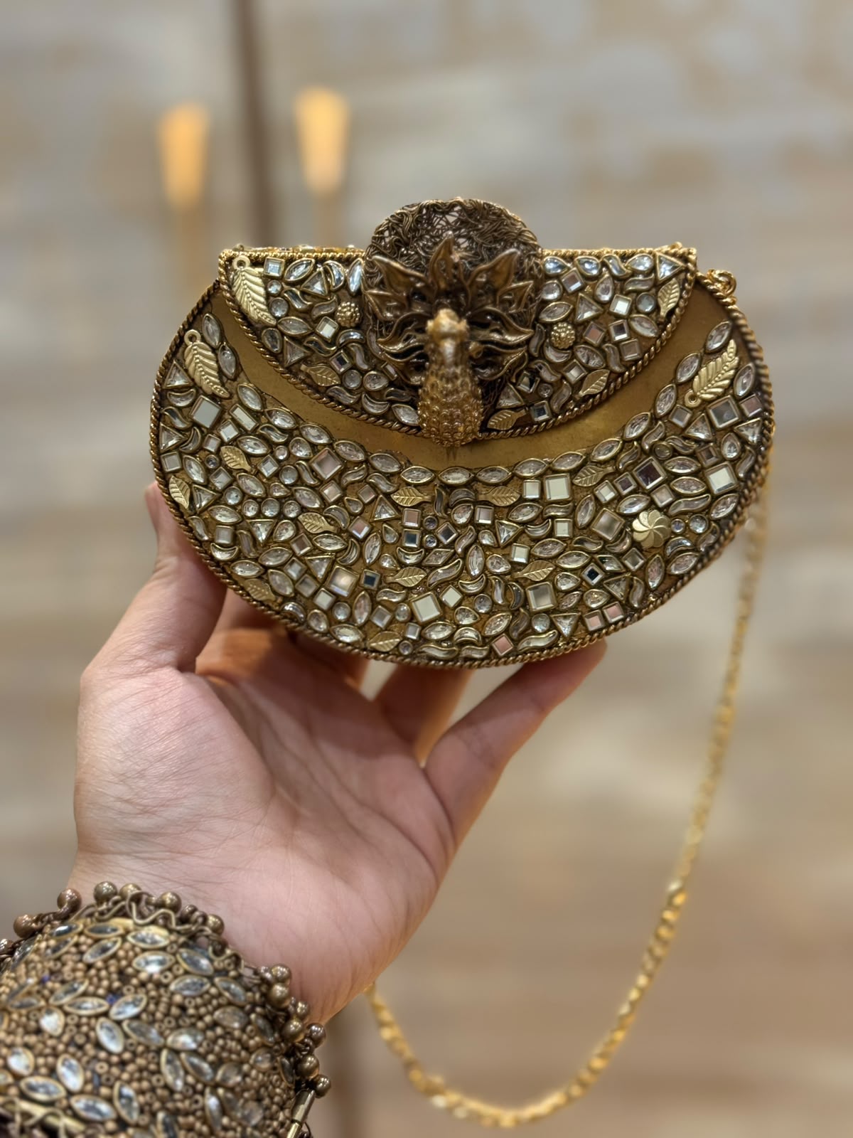 D_Shape Luxury Turkish Kundan Desginer Clutch_New Arrival 7