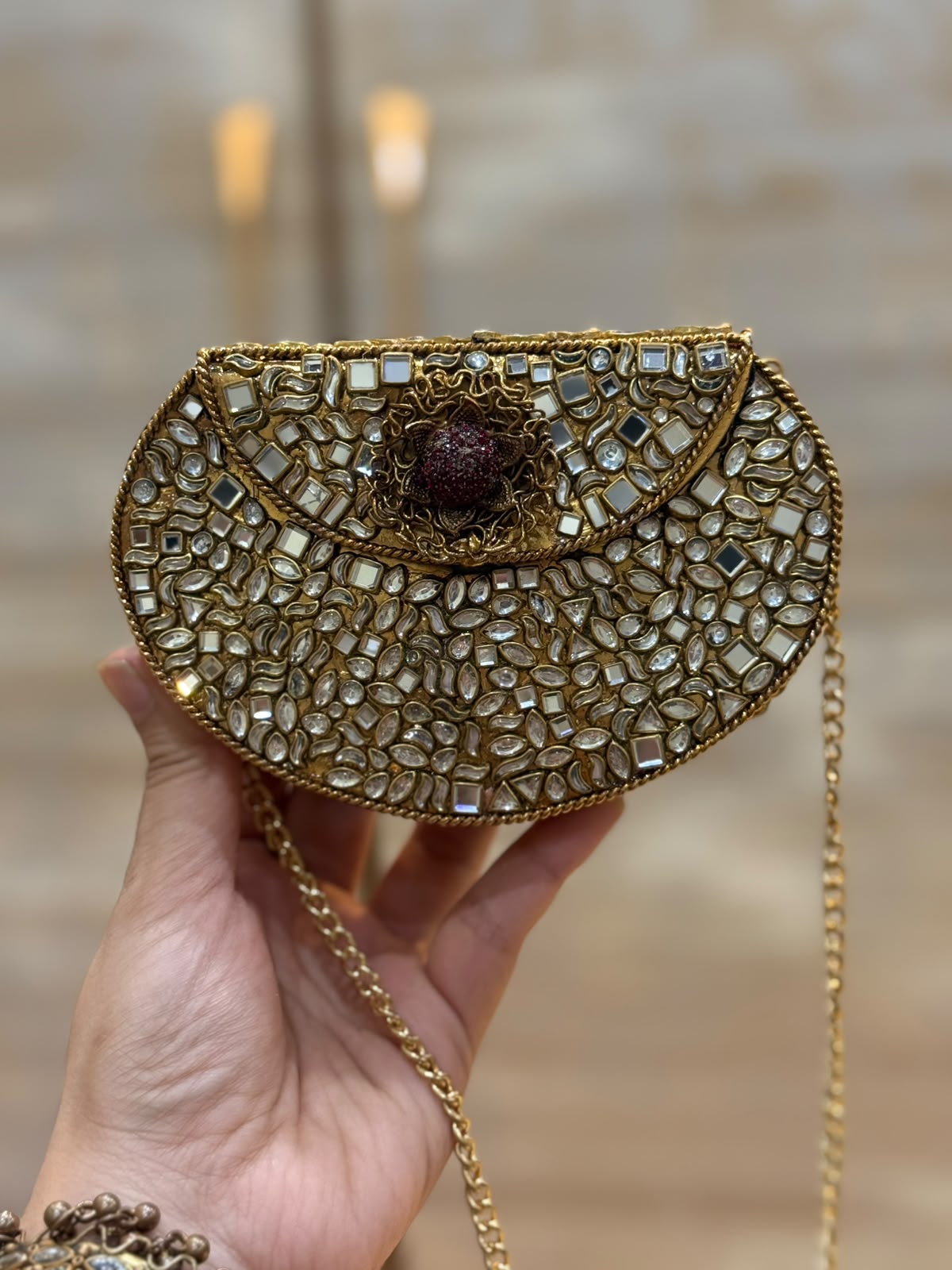 D_Shape Luxury Turkish Kundan Desginer Clutch_New Arrival 9