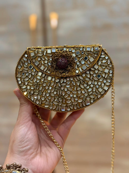 D_Shape Luxury Turkish Kundan Desginer Clutch_New Arrival 9