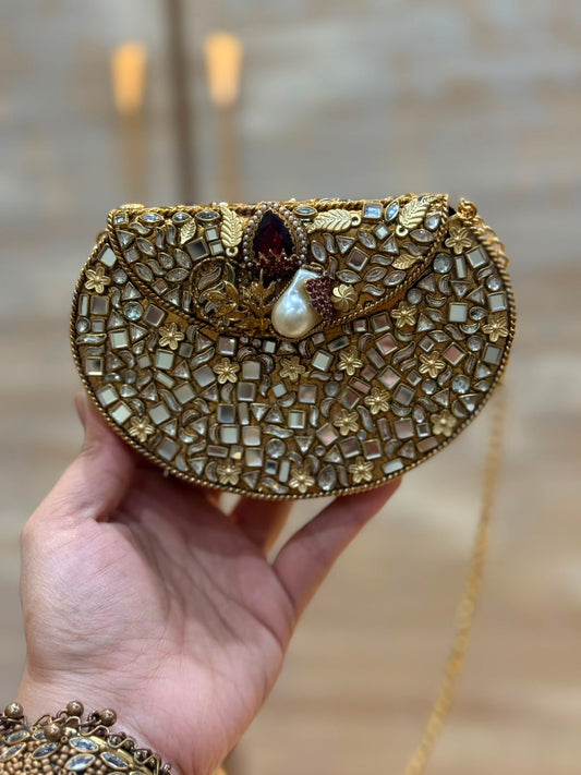 D_Shape Luxury Turkish Kundan Desginer Clutch_New Arrival 10