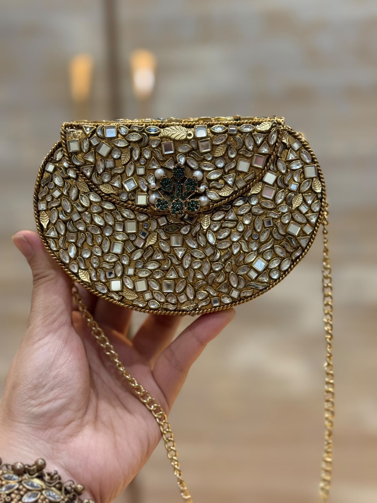 D_Shape Luxury Turkish Kundan Desginer Clutch_New Arrival 12