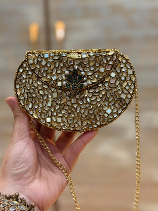 D_Shape Luxury Turkish Kundan Desginer Clutch_New Arrival 12