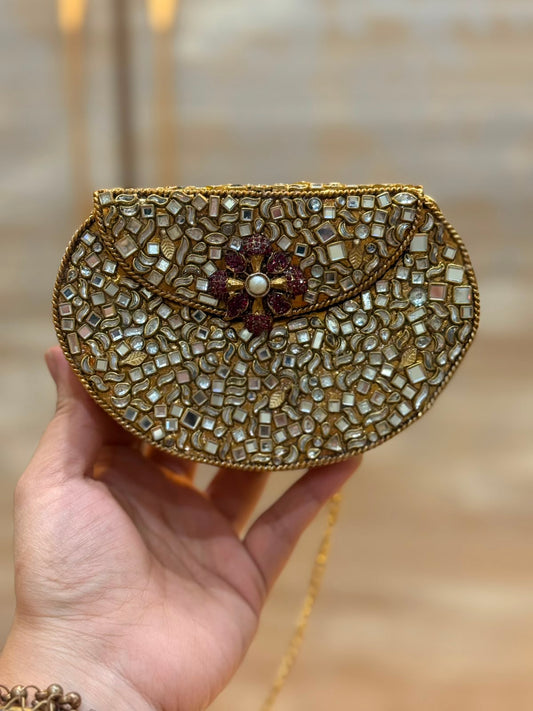 D_Shape Luxury Turkish Kundan Desginer Clutch_New Arrival 13