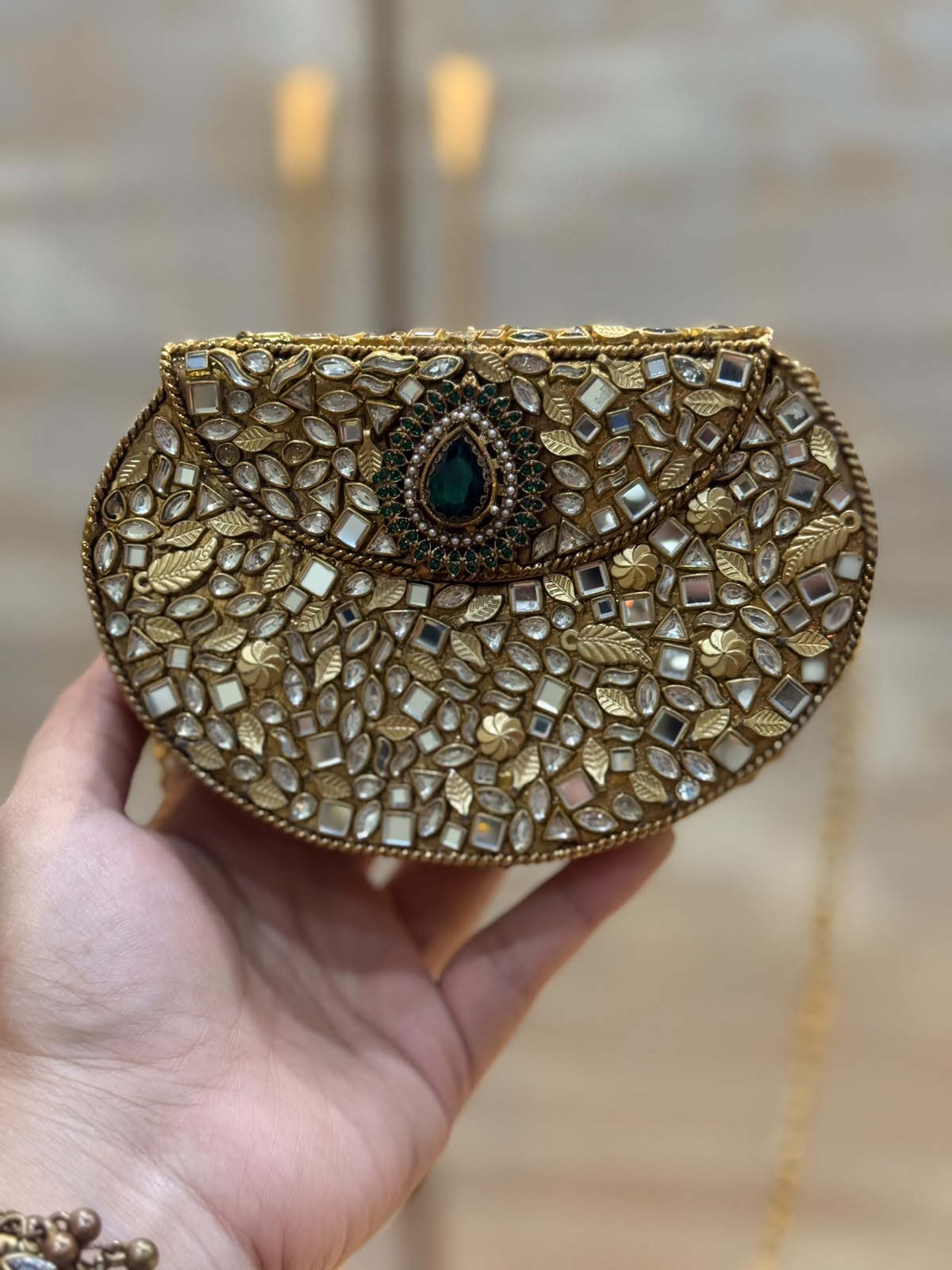 D_Shape Luxury Turkish Kundan Desginer Clutch_New Arrival 14