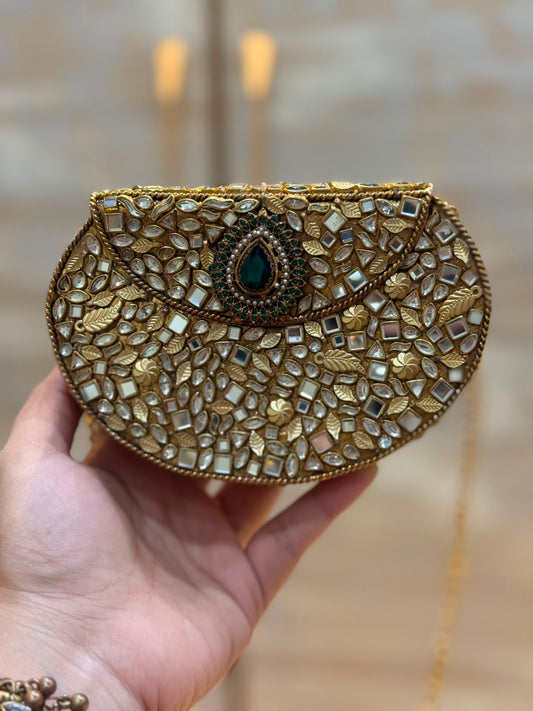 D_Shape Luxury Turkish Kundan Desginer Clutch_New Arrival 14