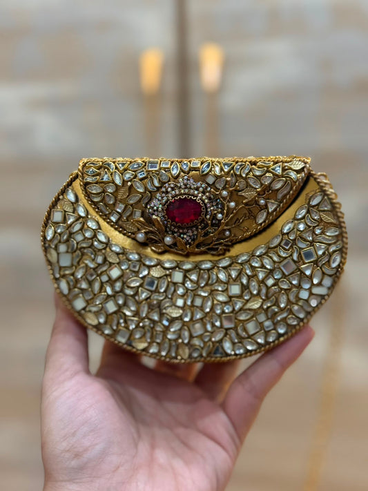 D_Shape Luxury Turkish Kundan Desginer Clutch_New Arrival 15
